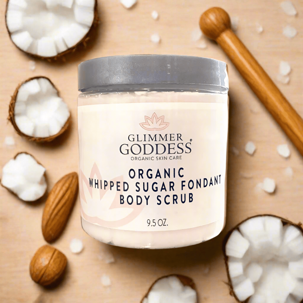 Organic Whipped Sugar Fondant Exfoliating Body Scrub - Crepey Skin Treatment