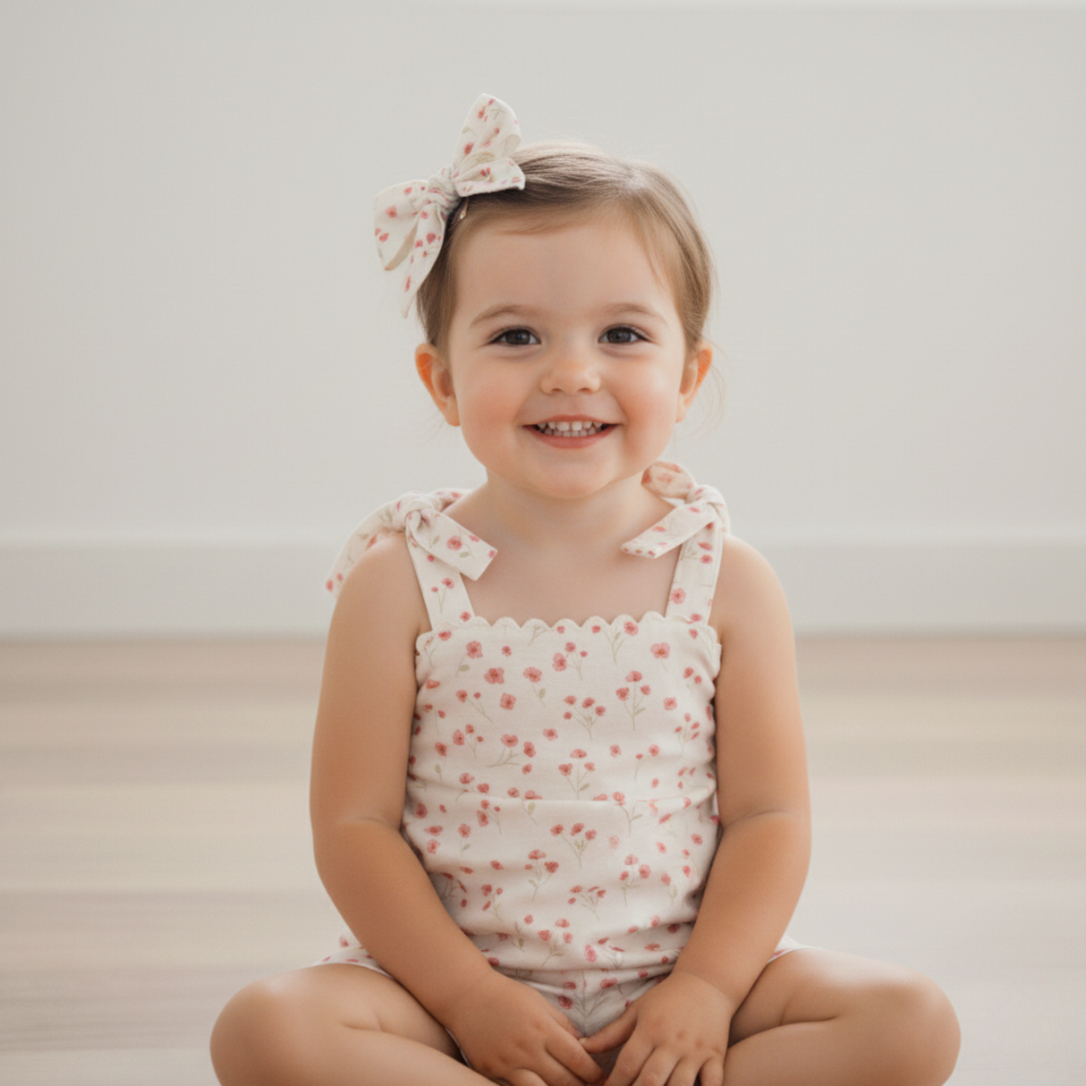 Organic Hair Bow Clip - Pink Bloom