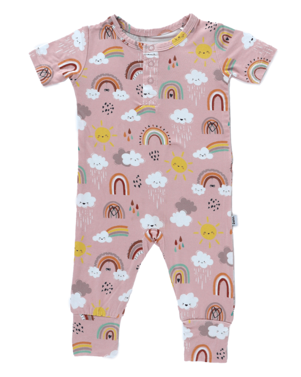 Bamboo Pull Up Romper - Rainnbow
