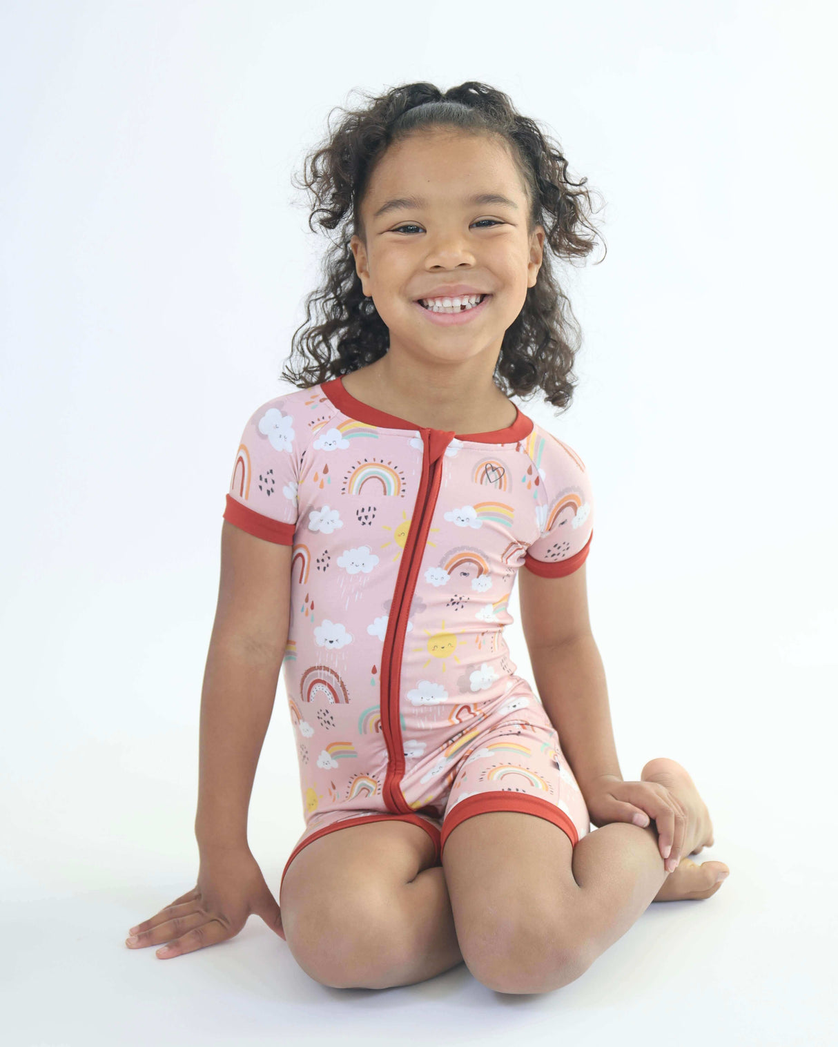 Bamboo Short Romper - Rainnbow