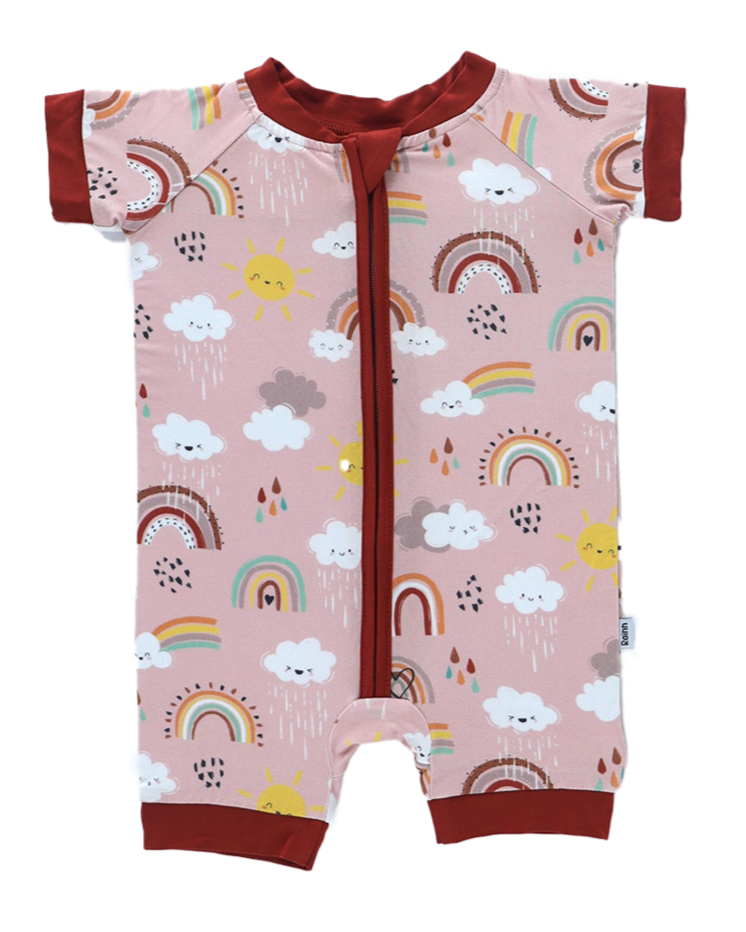 Bamboo Short Romper - Rainnbow
