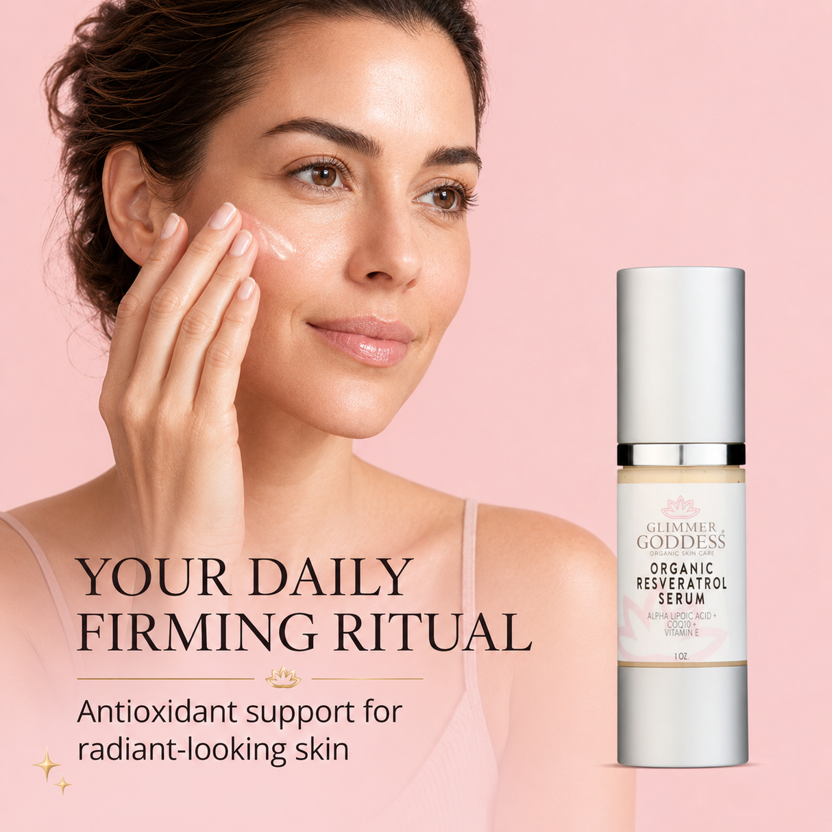 Organic Resveratrol Instant Firming Serum - Visibly Smooths Fine Lines