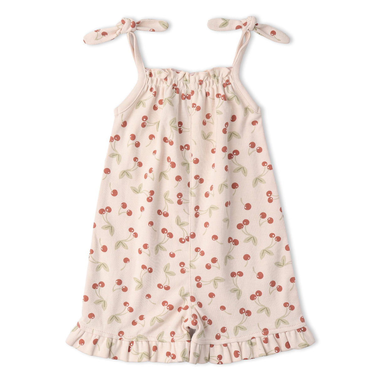 Organic Ruffle Jumpsuit - Cherry