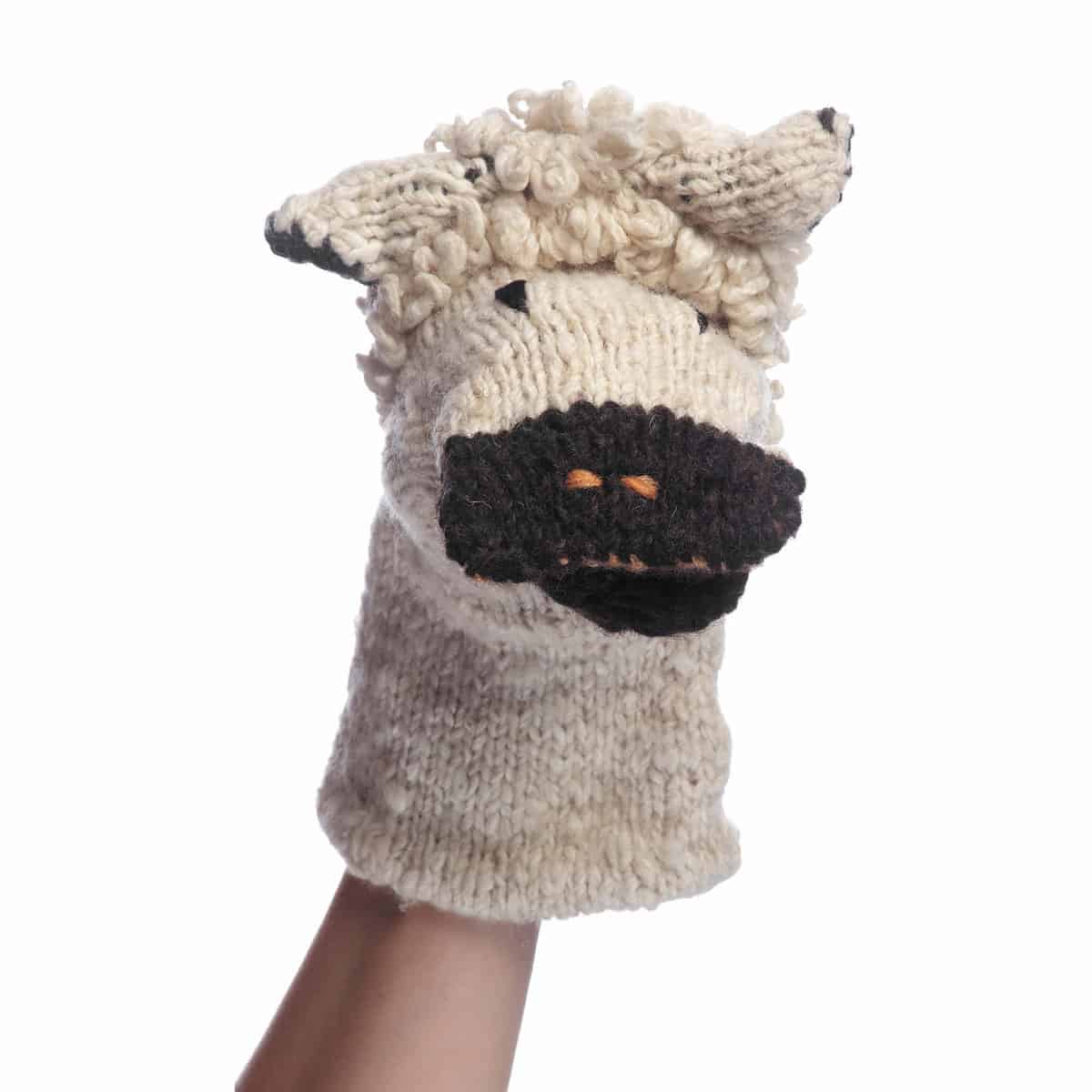 Organic Wool Knit Hand Puppet | Sawyer the Sheep