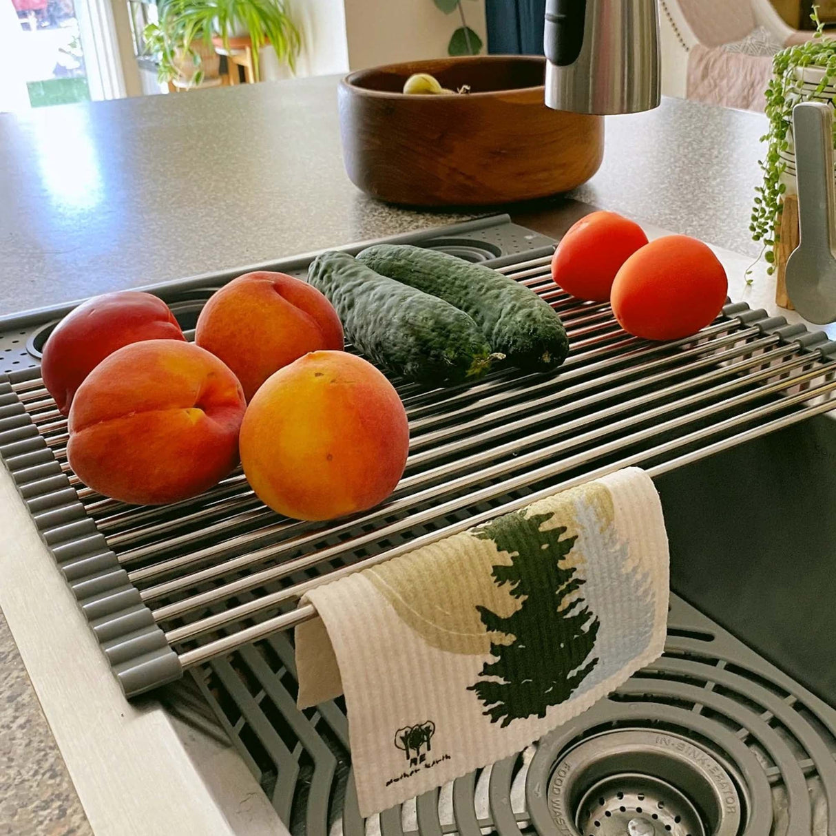 Roll up Silicone & Stainless Steel Dish Drying Rack