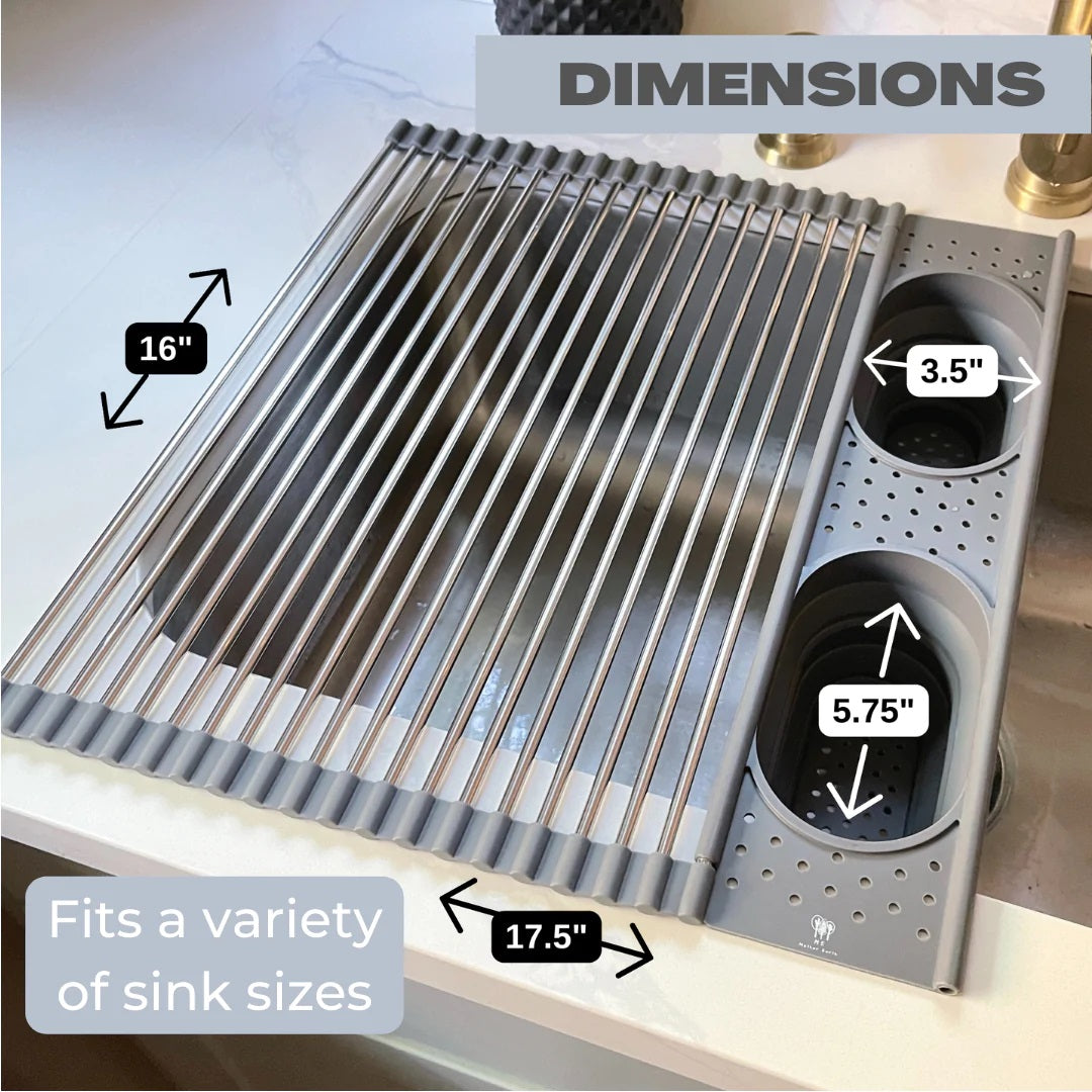 Roll up Silicone & Stainless Steel Dish Drying Rack