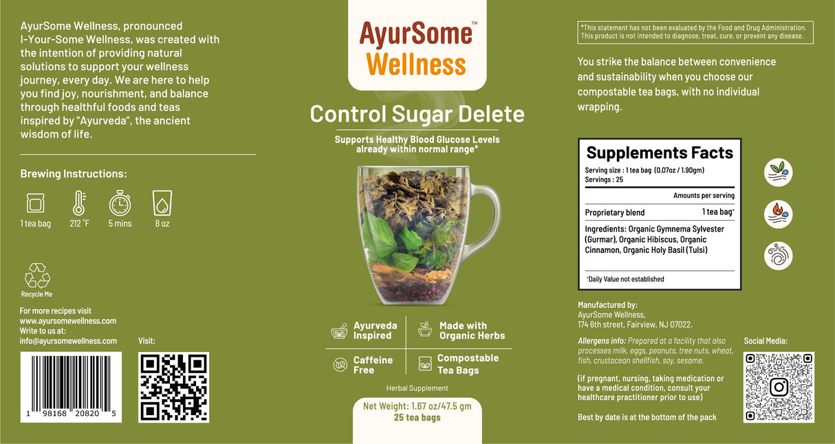 Control Sugar Delete | Organic Gymnema Tea Blend