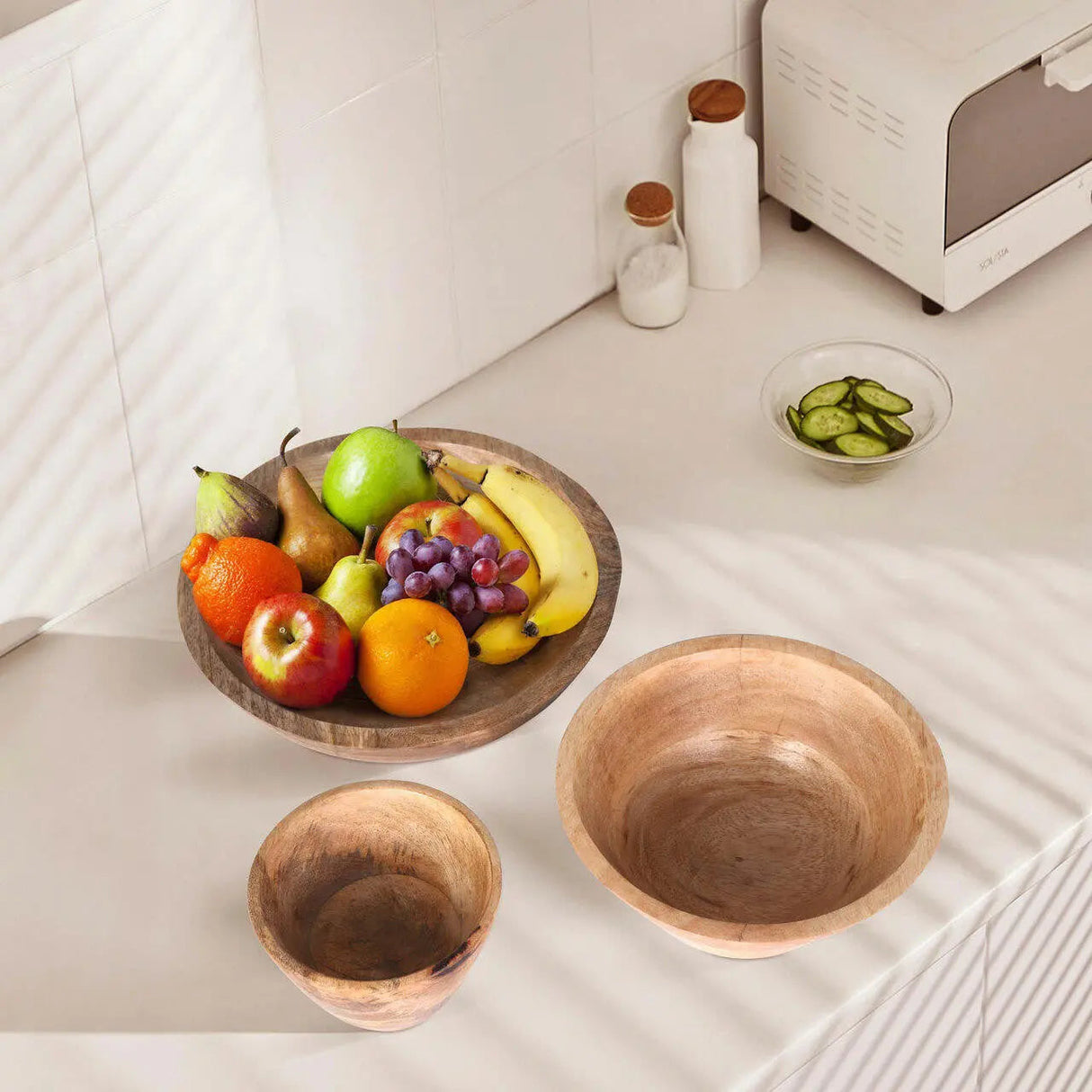 Tondra Acacia Wood Bowls (Set of 3)