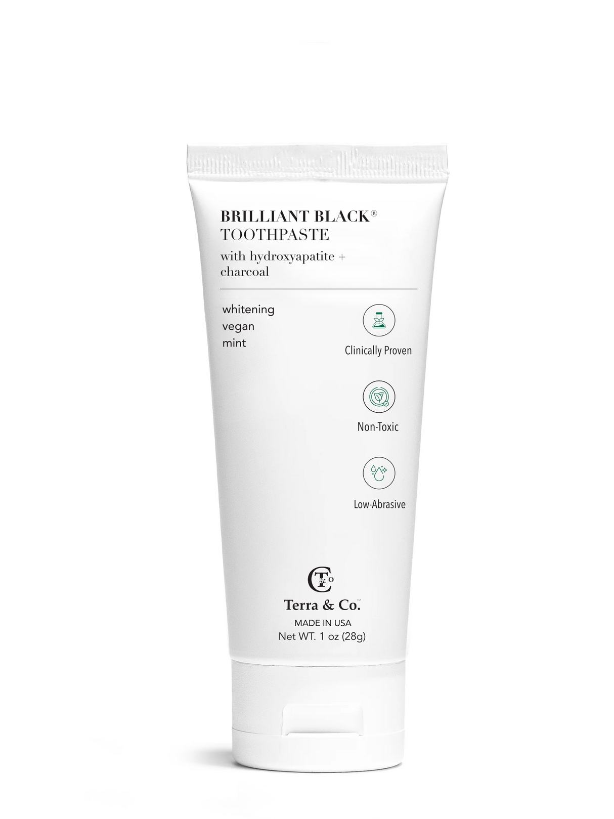 Brilliant Black® Charcoal Whitening Toothpaste with Micro-Hydroxyapatite (Fluoride-Free, Enamel Strength & Sensitive Teeth Relief)