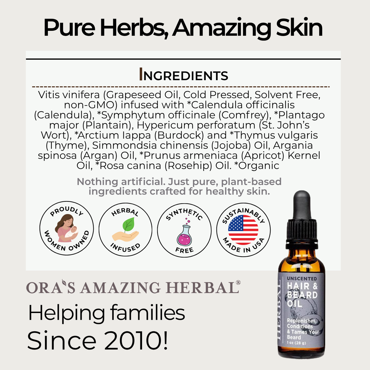 Unscented, Beard and Hair Oil