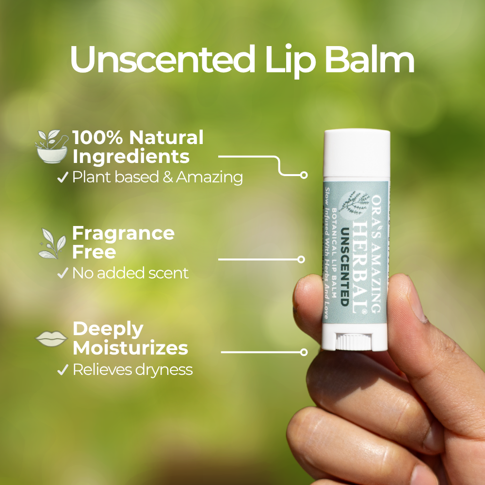 Natural Unscented Lip Balm, Fragrance Free Lip Balm