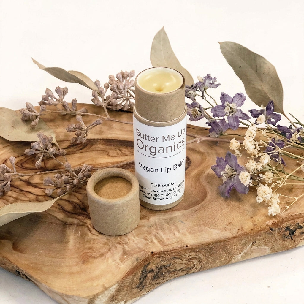 VEGAN Lip Balm / Organic Lip Balm / Compostable Paperboard Tube / Eco Friendly