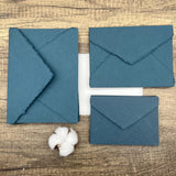 Smoky Blue Handmade Cotton Envelopes (Set of 10)