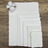 White 150gsm Handmade Cotton Paper (Set of 10)