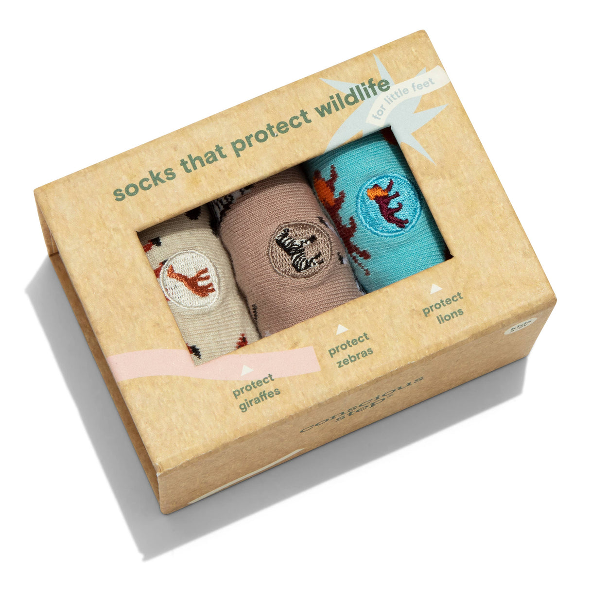 Kids Safari Socks Gift Set (Protect Wildlife)