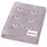 100% Cotton Luxury Knit Heart Swaddle Baby Blanket