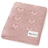 100% Cotton Luxury Knit Heart Swaddle Baby Blanket