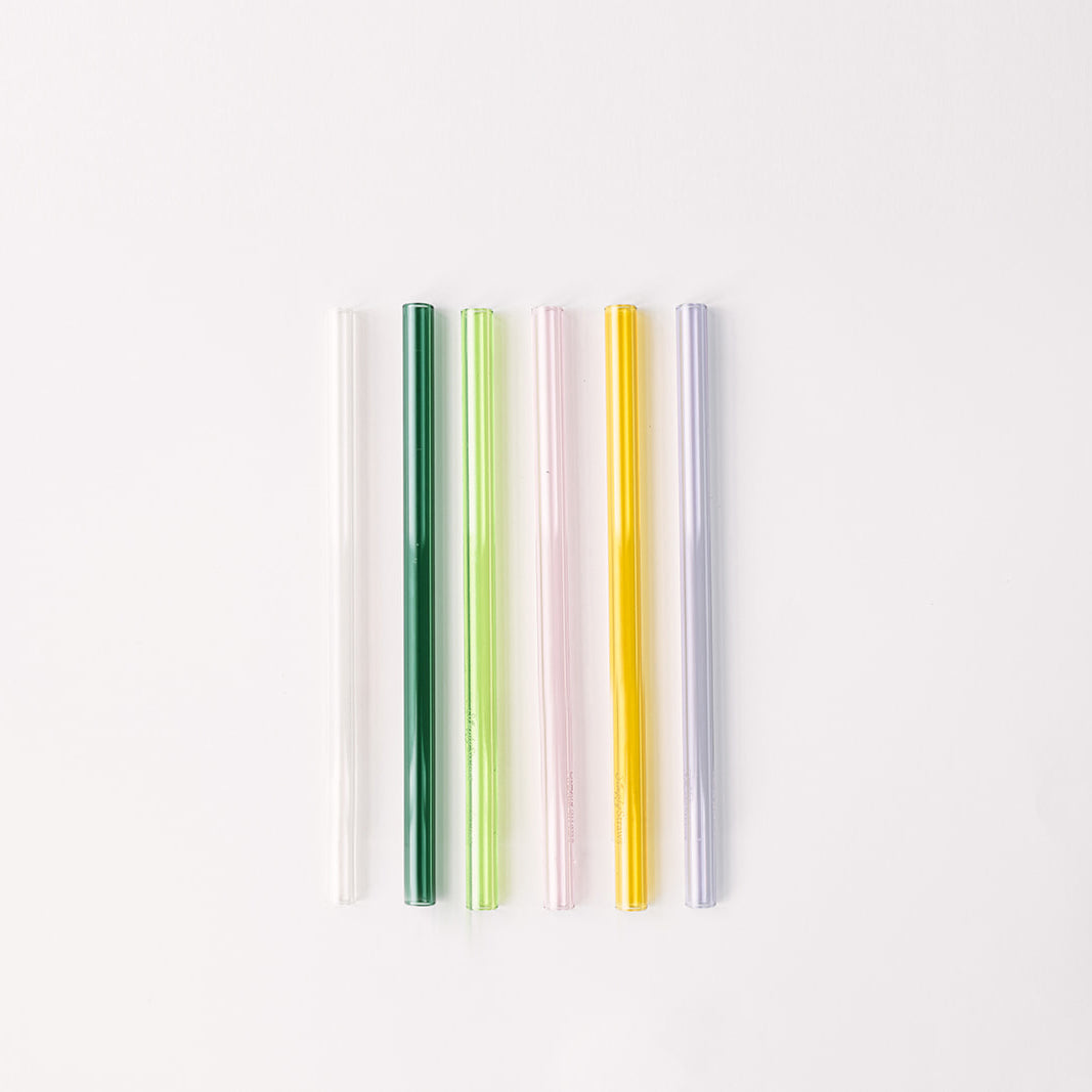 Wide 10" Glass Straw Set - Meadow
