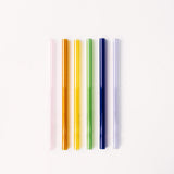 Wide 10" Glass Straw Set - Iridium