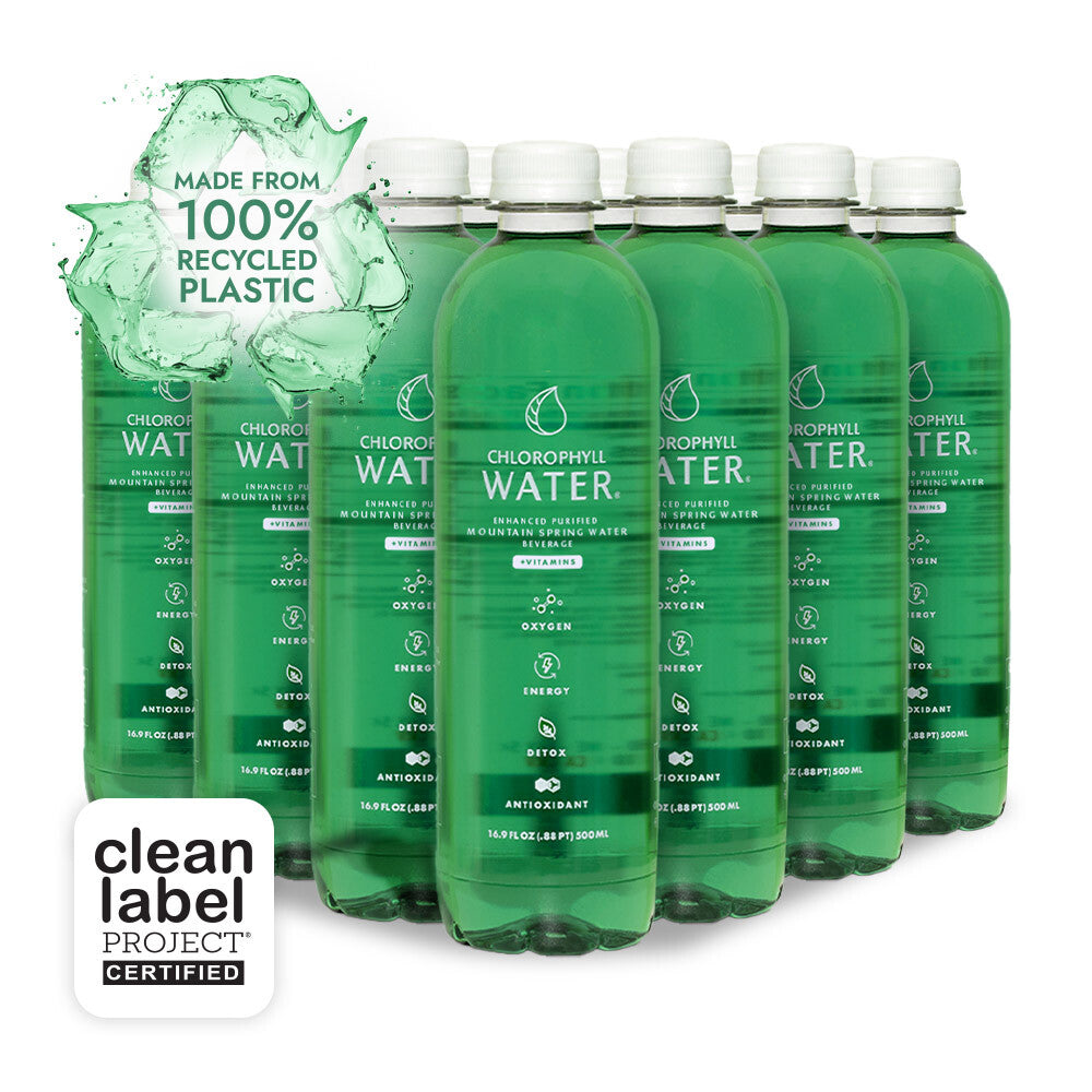 Chlorophyll Water® (Case of 12): Purified Mountain Spring Water with Essential Vitamins