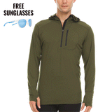 Microweight - Men's Wool 1/4 Zip Sun Hoodie Woolverino