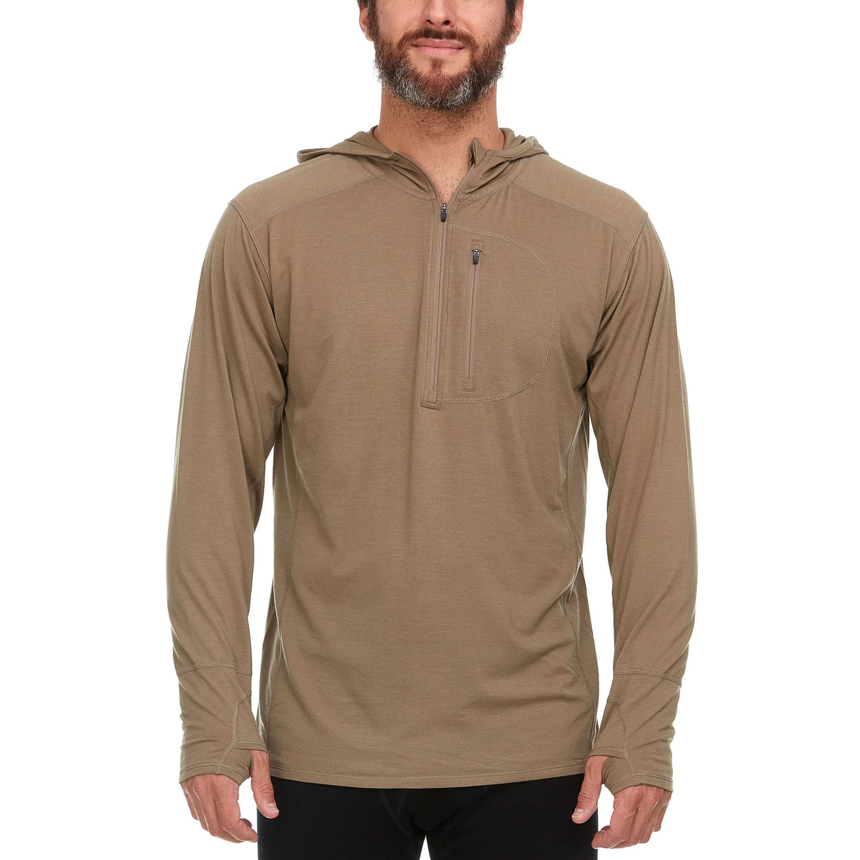Microweight - Men's Wool 1/4 Zip Sun Hoodie Woolverino