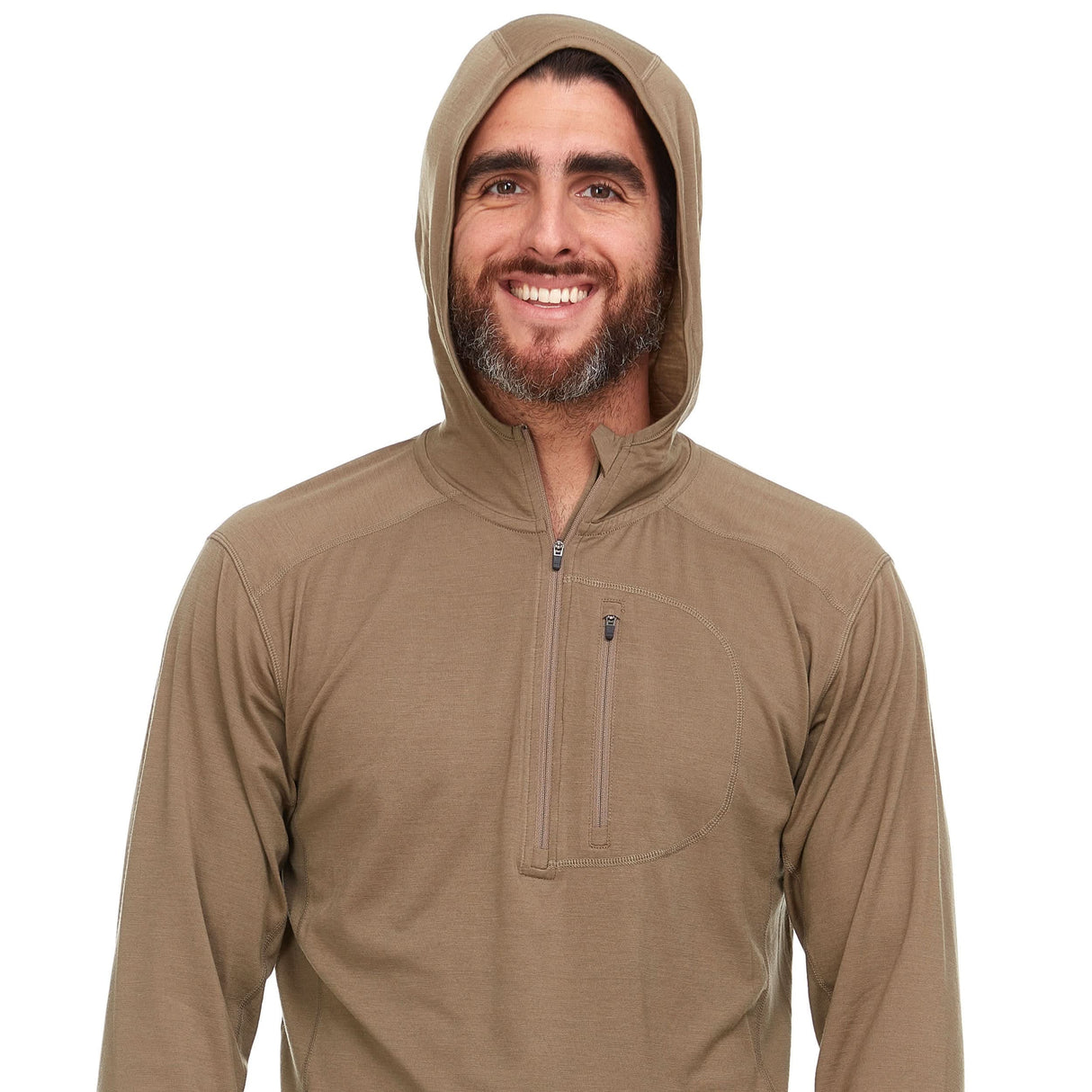 Microweight - Men's Wool 1/4 Zip Sun Hoodie Woolverino