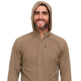 Microweight - Men's Wool 1/4 Zip Sun Hoodie Woolverino