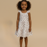 Organic Ruffle Tiered Dress - Blush Floral
