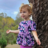 Bamboo Short Sleeve Peplum Top in Adele