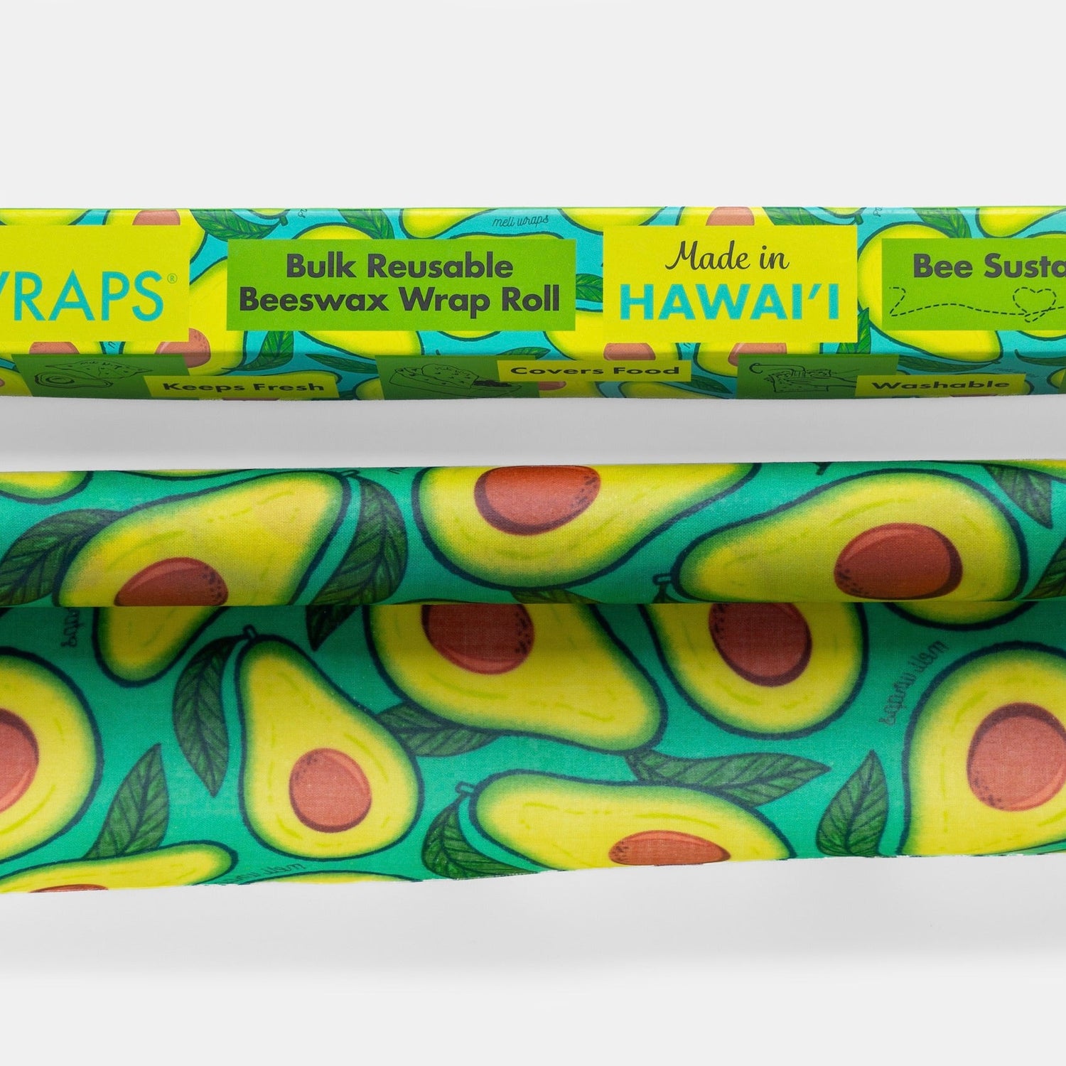 Beeswax Wrap Bulk Roll - Avocado Print