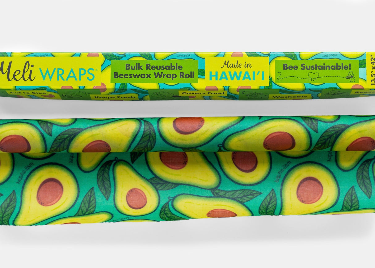 Beeswax Wrap Bulk Roll - Avocado Print