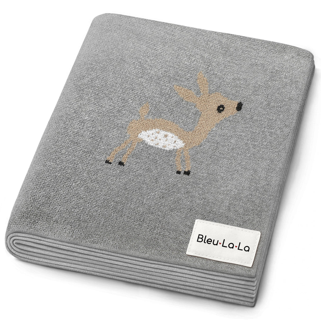 Luxury Cotton Deer Knit Swaddle Baby Blanket