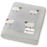 Sheep Knit Receiving Baby Blanket