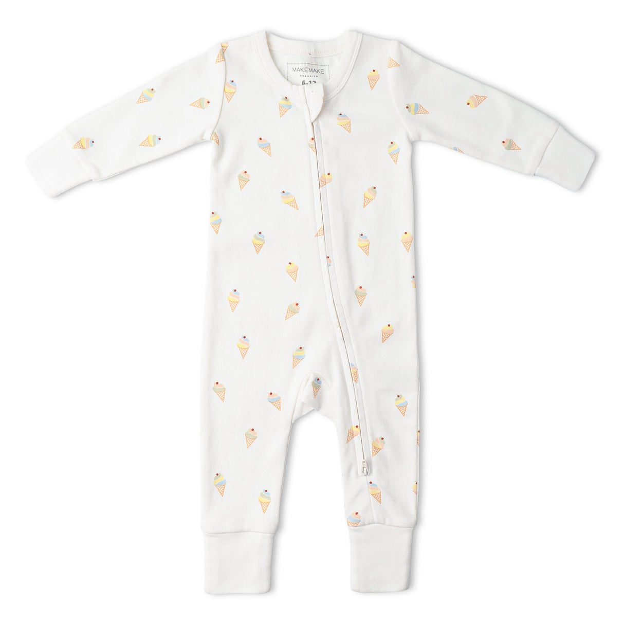 Organic 2-Way Zip Romper - Ice Cream
