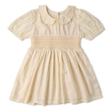 Organic Smocked Collar Dress - Butter Yellow