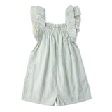 Organic Flutter Jumpsuit - Basil Stripes