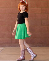 Girls Soft Cotton Jersey Twirly Skirt | White