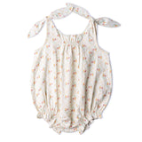 Organic Tie Shoulder Bubble Romper - Spring Weave