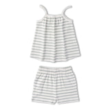 Organic Tank Top & Shorts Set - Fog Stripes