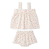 Organic Scalloped Top & Bloomers Set - Pink  Bloom
