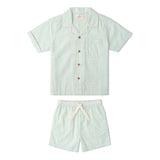 Organic Shirt & Shorts Set - Basil Stripes
