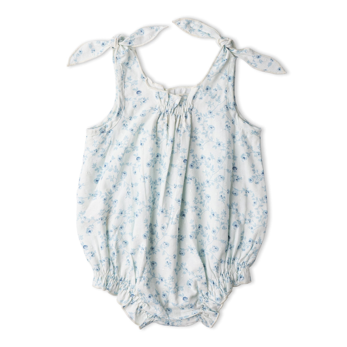 Organic Tie Shoulder Bubble Romper - Ivy Floral