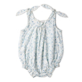 Organic Tie Shoulder Bubble Romper - Ivy Floral