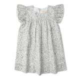 Organic Short Sleeve Flutter Dress - Tulle Floral