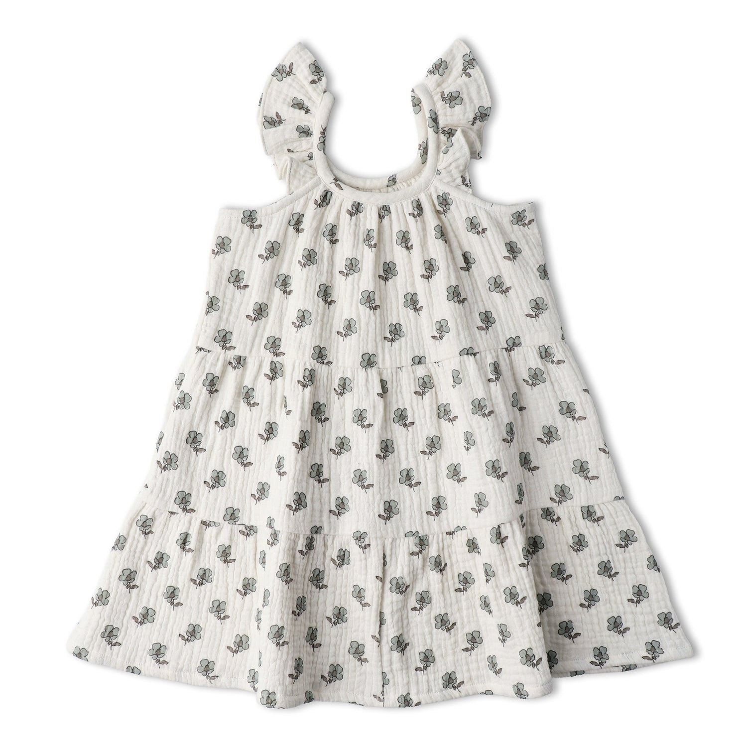 Organic Ruffle Tiered Dress - Poppy