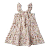 Organic Ruffle Tiered Dress - Pastel Bloom