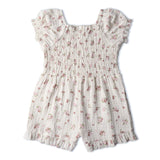 Organic Smocked Jumpsuit - Blush Floral