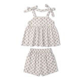 Organic Tie Up Top & Shorts Set - Lavender