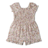 Organic Smocked Jumpsuit - Pastel Bloom